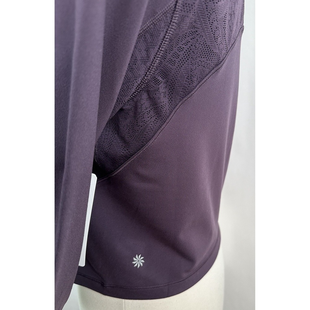 NWT Athleta Shanti Lace Top Plus 1X 16W 18W Deep Crocus Violet Fitted Crop Scoop - Picture 9 of 16